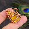 Натуральный желтый флюорит, драгоценный камень, кольцо ручной работы из медной проволоки, размер 8 H7d01