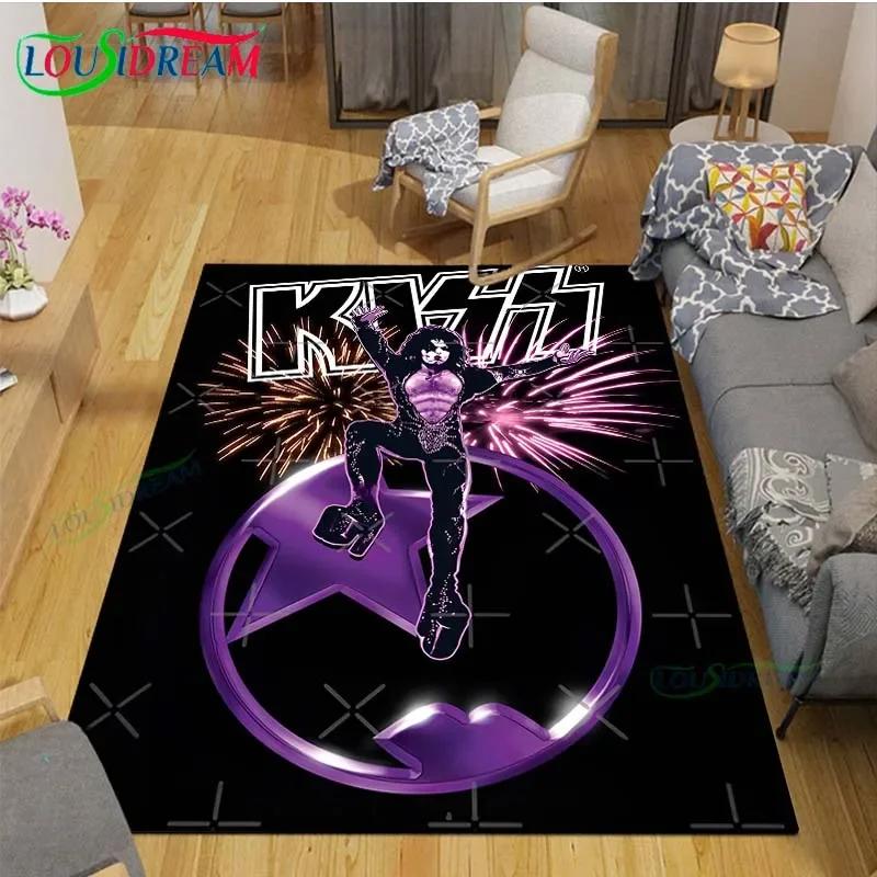 Известный Музыкальный Хэви-Металл Группы KK-Kiss Ковры с Принтом Гостиная Противоскользящий Ковер Детская Спальня Коврики Йога-Коврик Большой Ковер