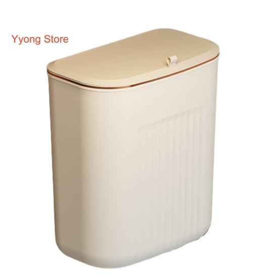 Enlarge Caliber Hanging Trash Bin with Lid Punching Free Strong Load-bearing Kitchen Large Capacity Wall Mounted Garbage Can Household Products