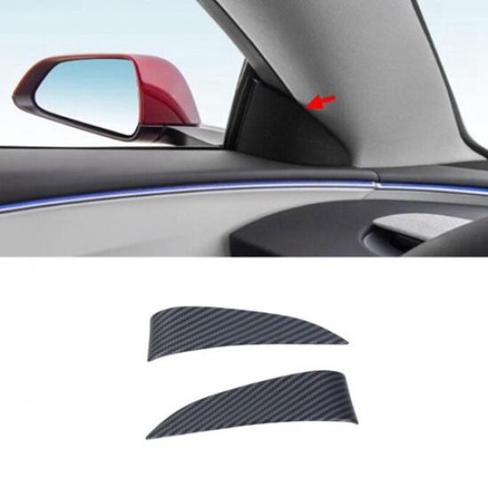 Carbon Fiber Front Window Triangle Cover Trim For Tesla Model 3 2024 2025 2026
