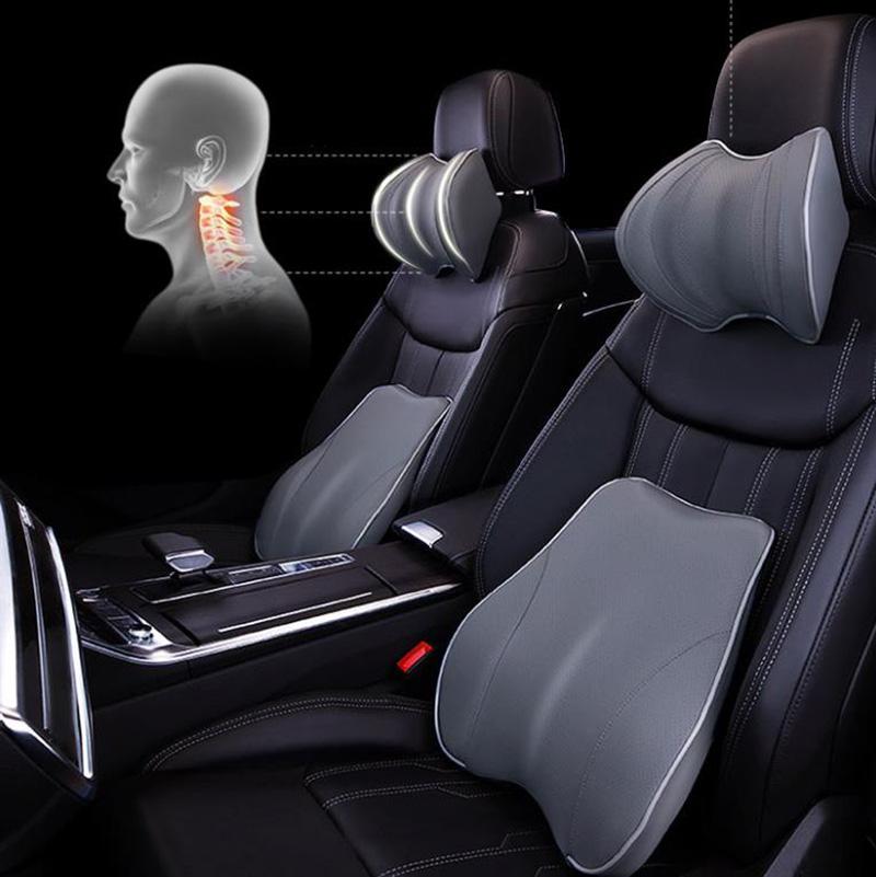 Чистый цвет, подушка для шеи автомобиля, подушка для поддержки сиденья, дышащий инструмент для защиты позвоночника для автомобиля, внедорожника, грузовика RV