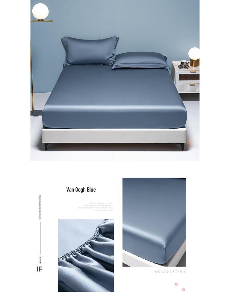 Простыня на резинке Tencel Four Seasons: Дышащий, Охлаждающий Наматрасник Телесного Цвета для Односпальных/Двуспальных Кроватей.