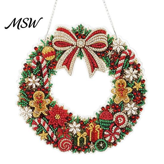 Rhinestone Painting Suncatcher Kit Christmas Kit, DIY Faux Pearl Art Ornament Craft Crafts for Adults Beginner, Acrylic Xmas Handmade Ornaments
