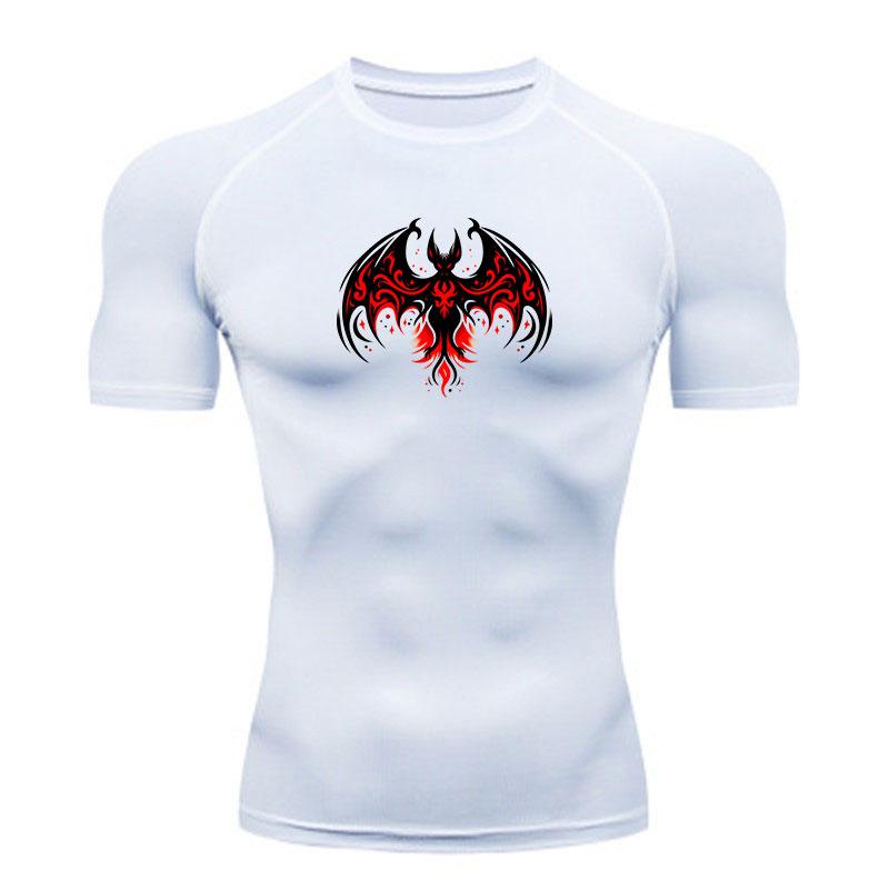 Men's Compression Fitness Sports T-Shirt, Gothic Tribal Red