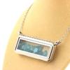 Stones and Minerals. Raw Paraiba Apatite Necklace. Rectangle Model.