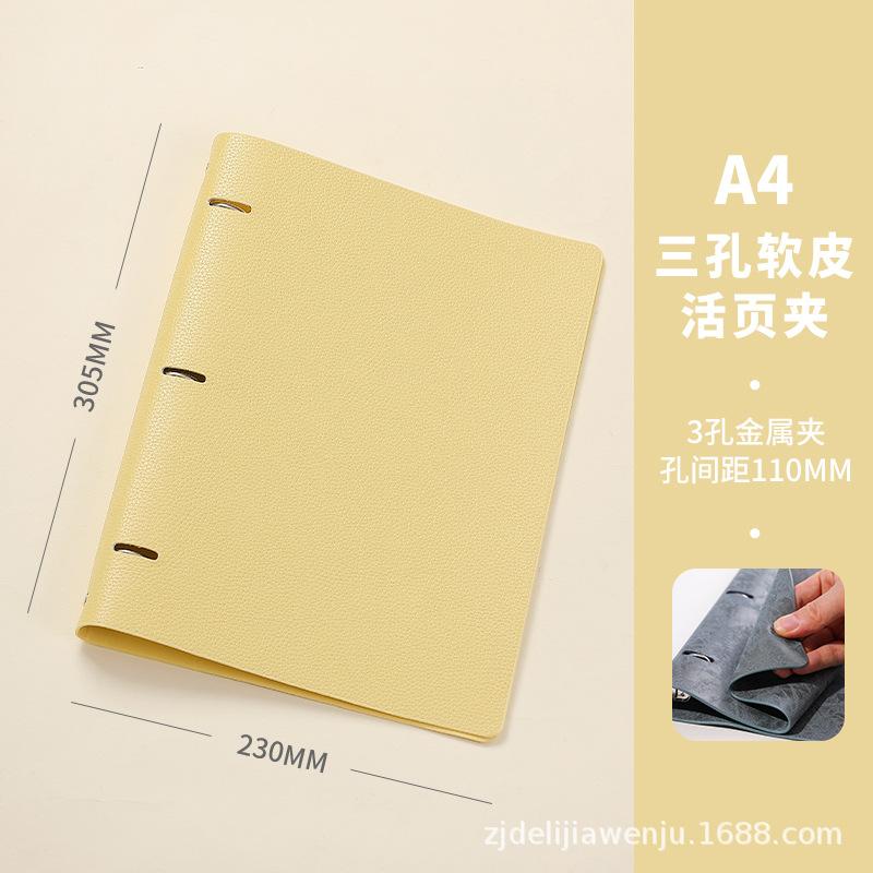 Generic A4 Pu Leather Notebook Binder Refillable 3 Round Ring Binder Cover For A4 Filler Paper Personal Planner Office Organizer