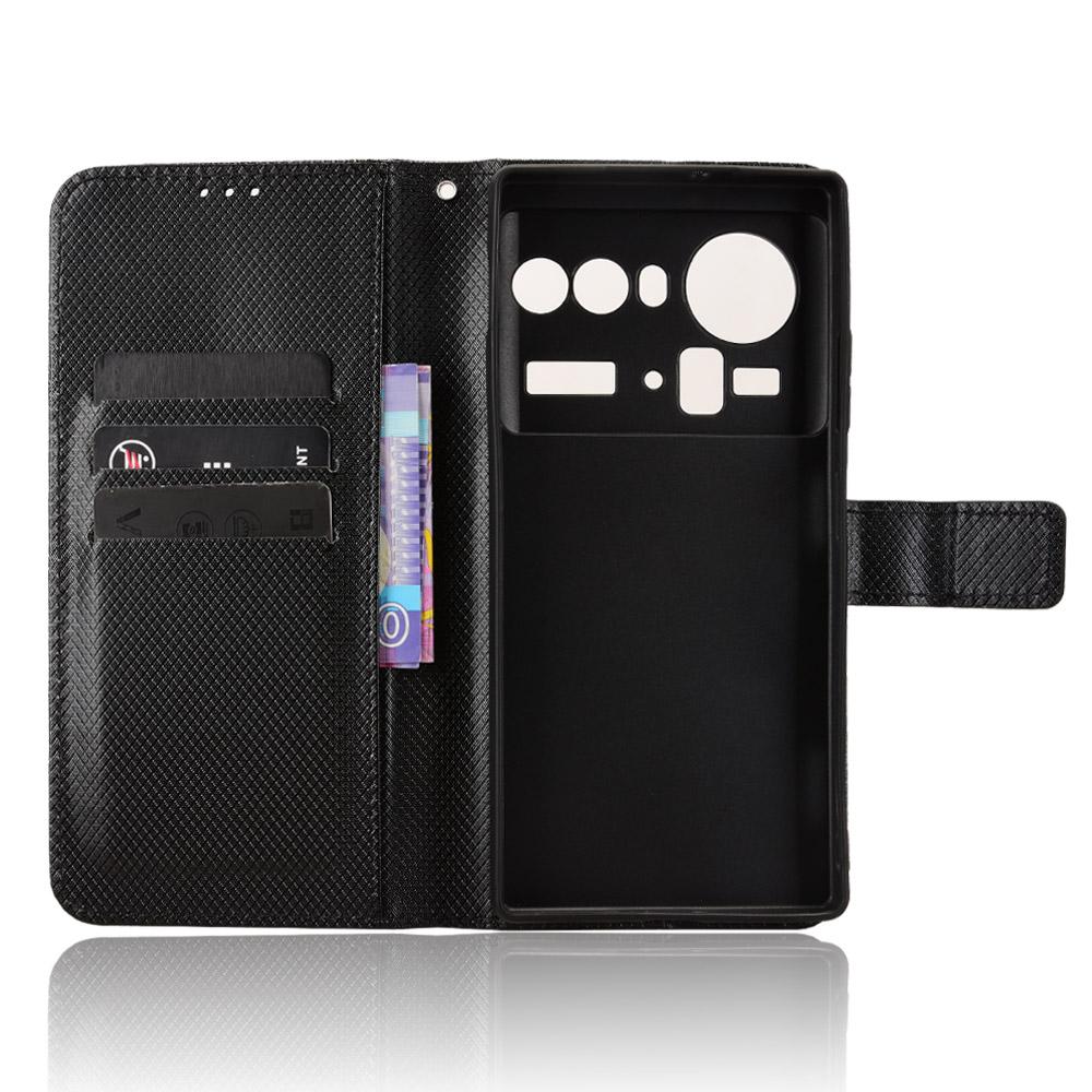 For ZTE nubia Z80 Ultra 5G Leather Wallet Case with Strap Diamond Texture Phone Cover