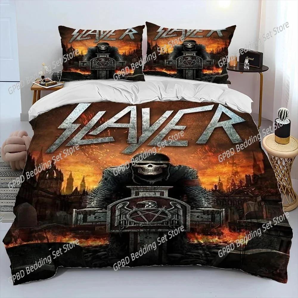 Одеяло 3D-печать Slayer Музыкальная группа Хэви-метал Комплект постельного белья Спальня Мягкий Современный S Удобное Стеганое одеяло