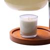 Candle Warmer Lamp Wooden Rack Iron Stand Glass Lampshade Decorative Retro Candle Melting Lamp with