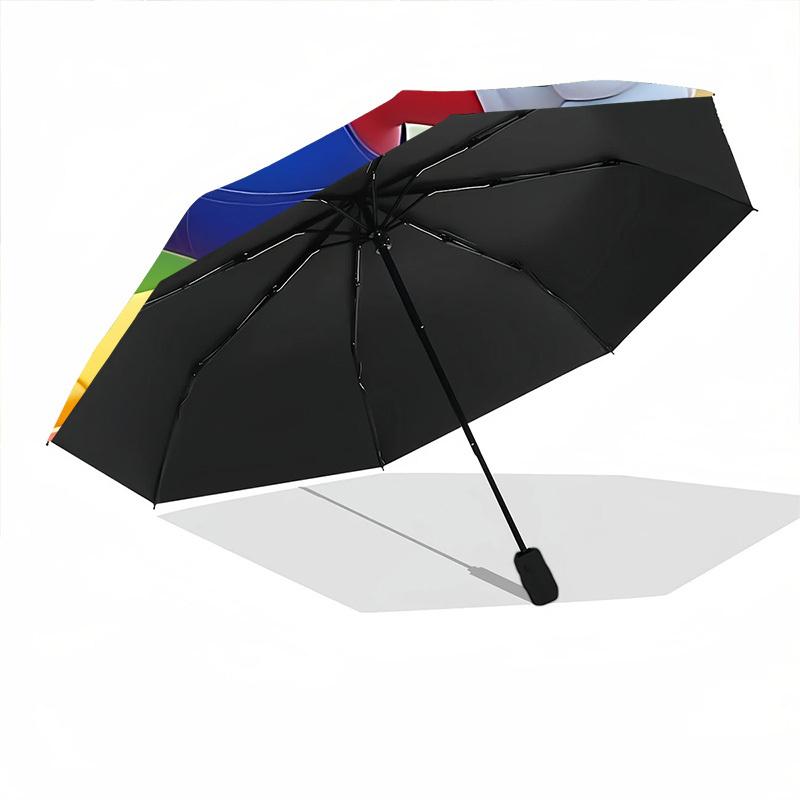 1pc Mario Adventure Automatic Open/Close Folding Umbrella, Windproof 8 Rib Construction, Lightweight Travel Umbrella,0903224