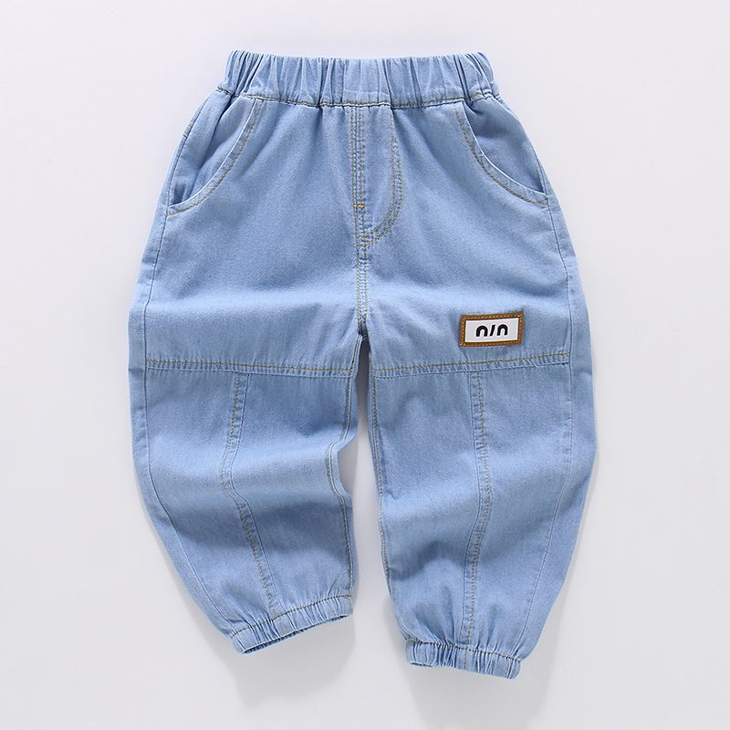 Boys' Denim Mosquito Proof Pants, Summer Children's Denim Pants Loose Baby Jeans