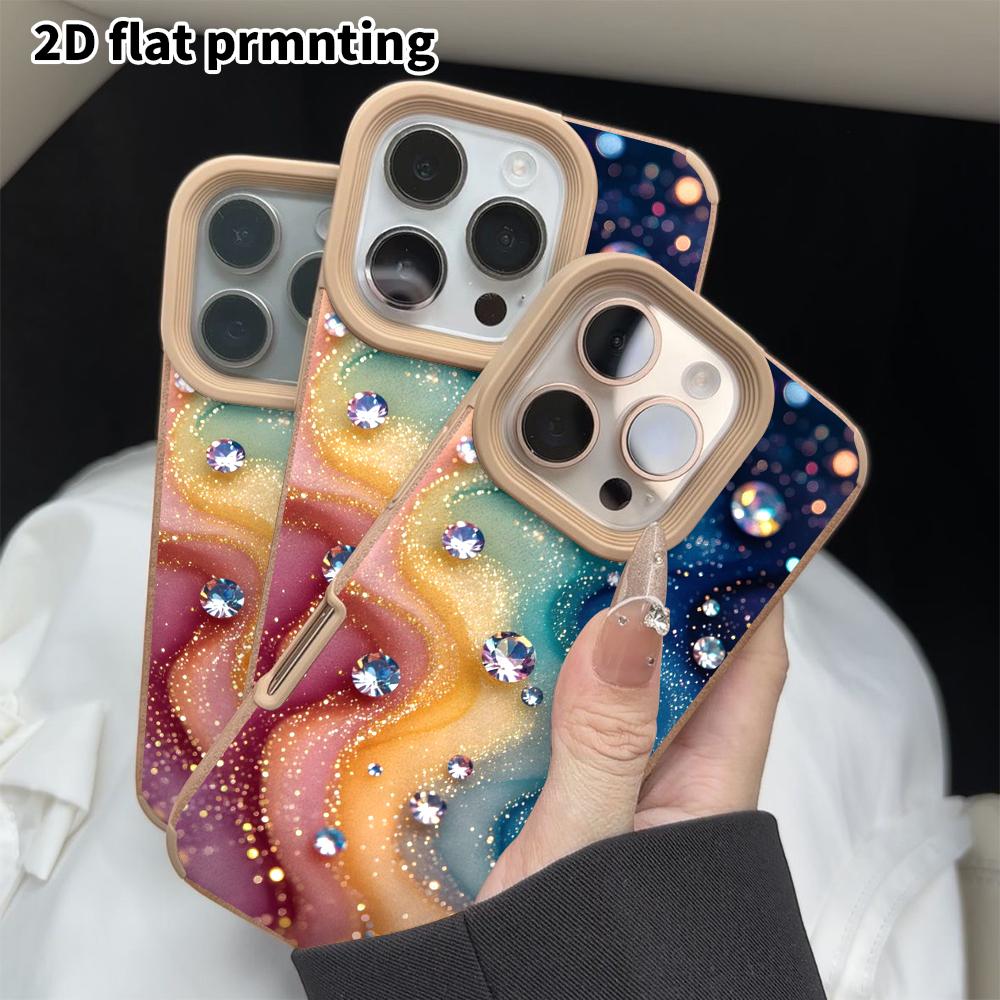 Phone Case: 2D flat lambskin suitable for iPhone 18, 17, 16, 15, 14, 13 Pro protective cases, neon waves, Christmas and Halloween gifts