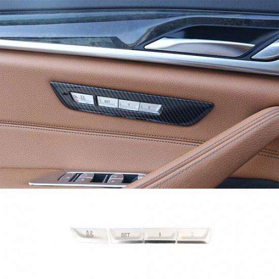 Silver ABS Seat Memory Button Switch Sticker Trim For BMW 5 Series G30 2018-