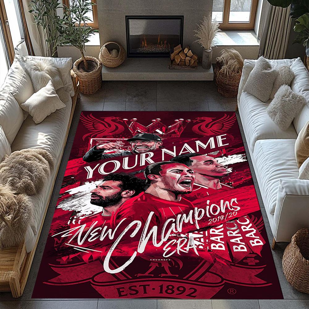 Liverpool Fc Personalized Name Carpet Suitable For Decorate Room Outdoor Dormitory Balcony Antislip Rug Decorate Offices Perfect Gift For Womenmen