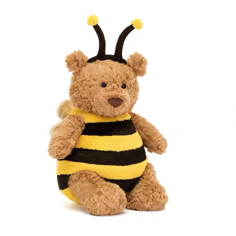 Bee Bear Plush Toy Cartoon Stuffed Doll Animal Bedroom Decoration Kids Gift
