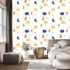 Colorful Clouds, Stars and Moons Wallpaper for Living Room and Bedroom 50x1000