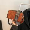 Retro Embossed Craft Small Crossbody Bag Women'S Wide Shoulder Strap Oblique Shoulder Bag Purses