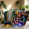 Custom Name Personalized Power Rangers Print Blanket, Home Decor, Bedroom, Sofa, Camping, Couch, Gifts for Birthday Christmas