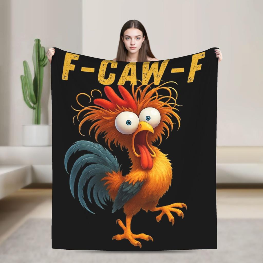 F-Caw-F Chicken Funny Fashion Blanket Fleece Decoration Multi-function Lightweight Throw Fashion Blanket for Bed Bedroom Plush Thin Quilt
