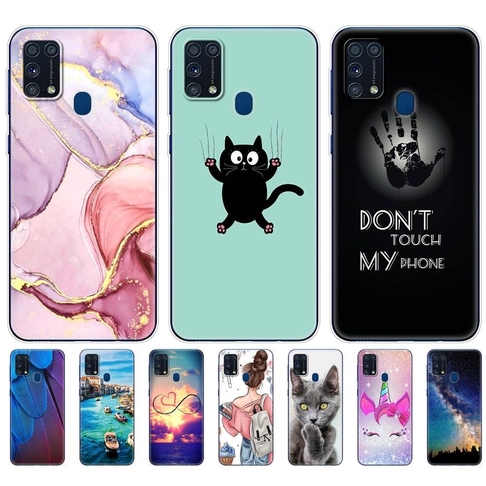 Чехол из ТПУ для Samsung M31, 6,4 дюйма, чехол из ТПУ для Samsung Galaxy M 31 SM-M315 m315, задний чехол для телефона, бампер, зима, снег, Рождество