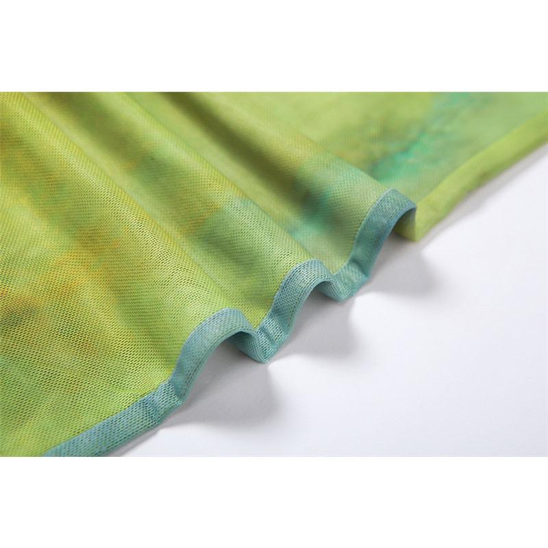 Летние женские сексуальные прозрачные сетчатые принты, дышащие тонкие повседневные брюки с высокой талией и бедрами