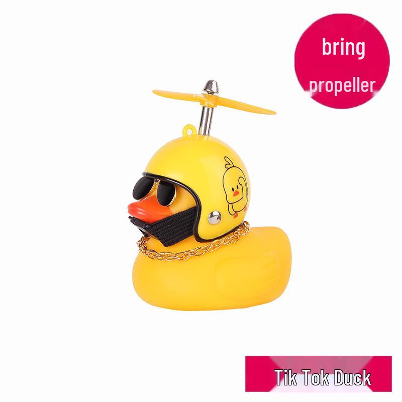 Car Windbreaker Duck: Creative Electric Vehicle Ornament, Little Yellow Duck Bicycle Decoration, Silicone Social Duck Doll