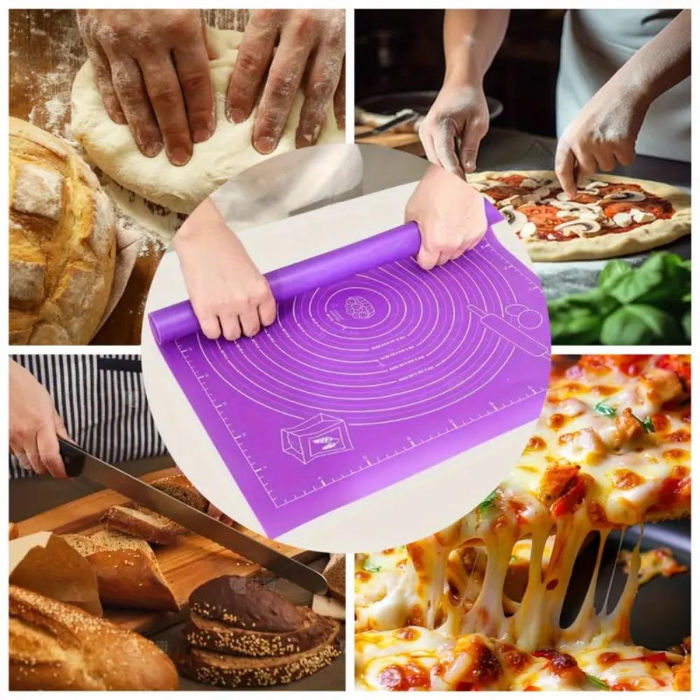 Kneading Pad, Silicone Baking Pad, Pizza Cake Dough, Flour Rolling Pad, Cooking and Barbecue Small Tools, Baking Mold, Placemat