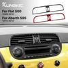 Real Soft Carbon Fiber Sticker For Fiat 500 2008 2009-2014 2015 For Fiat Abarth 595 2012 2013 2014 Car Center Console Air Outlet