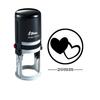 HEART SHAPE Round Self Inking Kids Teacher Stamp Personalized Custom Shiny 20mm Rubber Mini