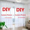 Arch Flowers Sea Printed Curtains Drape Sheer Tulle Home Decoration Living Room Bedroom Cortinas Chiffon Window Curtains