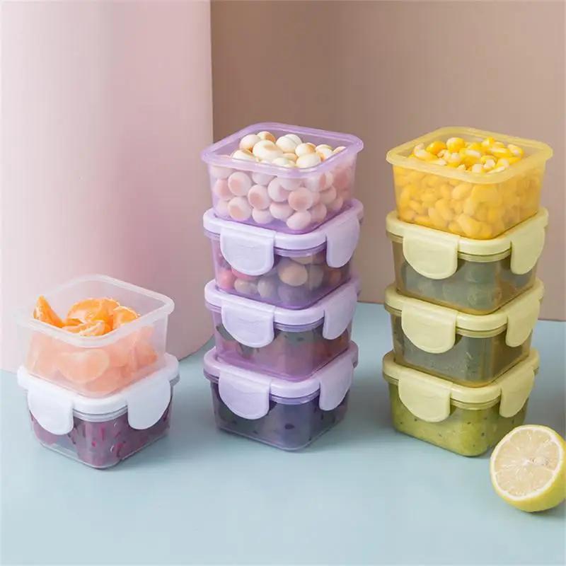 4PcsLeakproof Lids, Condiment Sauce Containers, Mini Freezer Storage Containers Airtight Containers, Microwave Safe