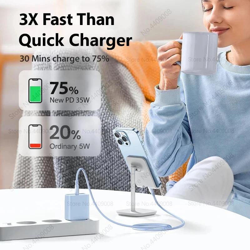 35W (M85) PD USB C Charger Fast Charging For Apple iPhone 15 16 Pro Max Samsung S25 S24 S23 XIAOMI REDMI POCO Charger Type C Cable Quick Charge Cable