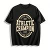 Винтажная спортивная футболка унисекс с принтом Champion Повседневная спортивная футболка из чистого хлопка