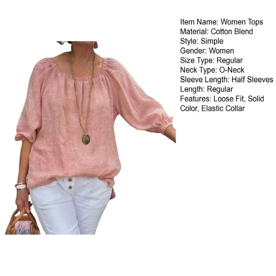 Женские топы с круглым вырезом и коротким рукавом, свободный крой, повседневные топы, однотонные, дышащие, легкие футболки