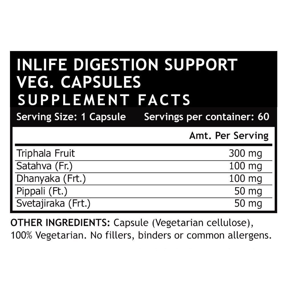 Капсулы для пищеварения (60 кап), Digestion Support, INLIFE