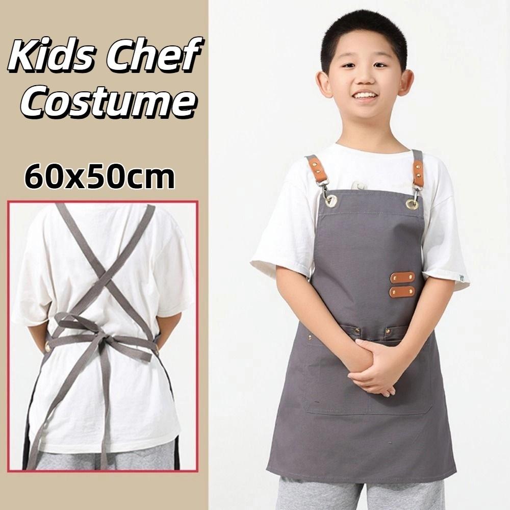 Lightweight Children's Canvas Apron Minimalist Kids Chef Costume Kids Cooking Apron Baking