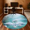 1PC swan lake Office Round Area Rug, Under Office Chairs Bedroom Living Room Home Decor,Carpet for Office, -1110215