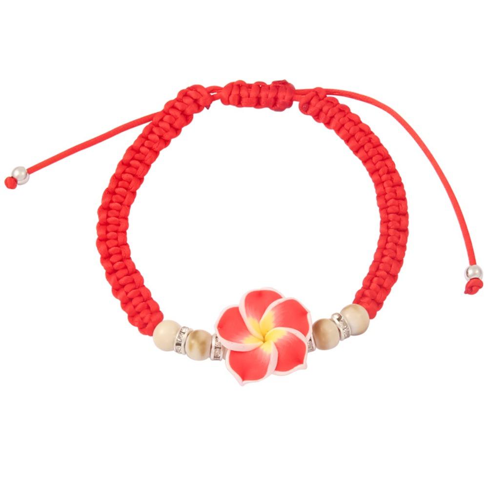Boho Polymer Clay Braid Rope Bracelet Beads Bohemian Beach Jewelry Flower Bracelet Jewelry Gifts