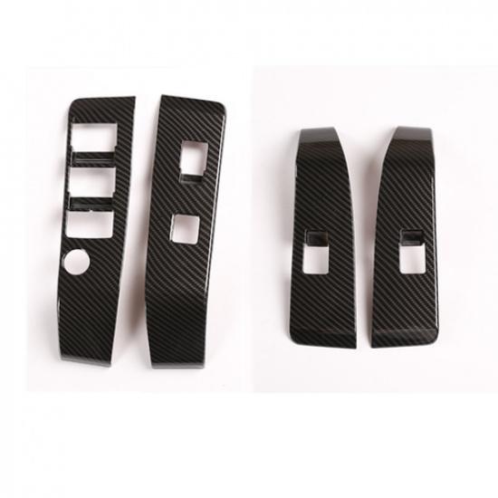 Carbon Fiber Inner Window Switch Panel Cover Trim For Toyota Tacoma 2016-