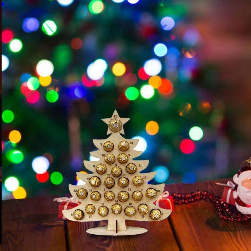 Countdown Christmas Elk Chocolate Stand Xmas Tree/Elk Shaped Chocolate Candies Display Rack Party