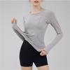 Sports Tops For Women In Autumn And Winter, Tight Fitting Round Neck Yoga Clothes, Professional Running, Pilates Training, Gym Clothes, Long Sleeves