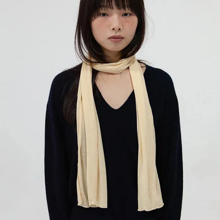 soft tencel long scarf - butter cream