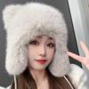 Women Little Raccoon  Thickened Warm Windproof And Cold Tail Imitation Fox Fur  Fur Hat