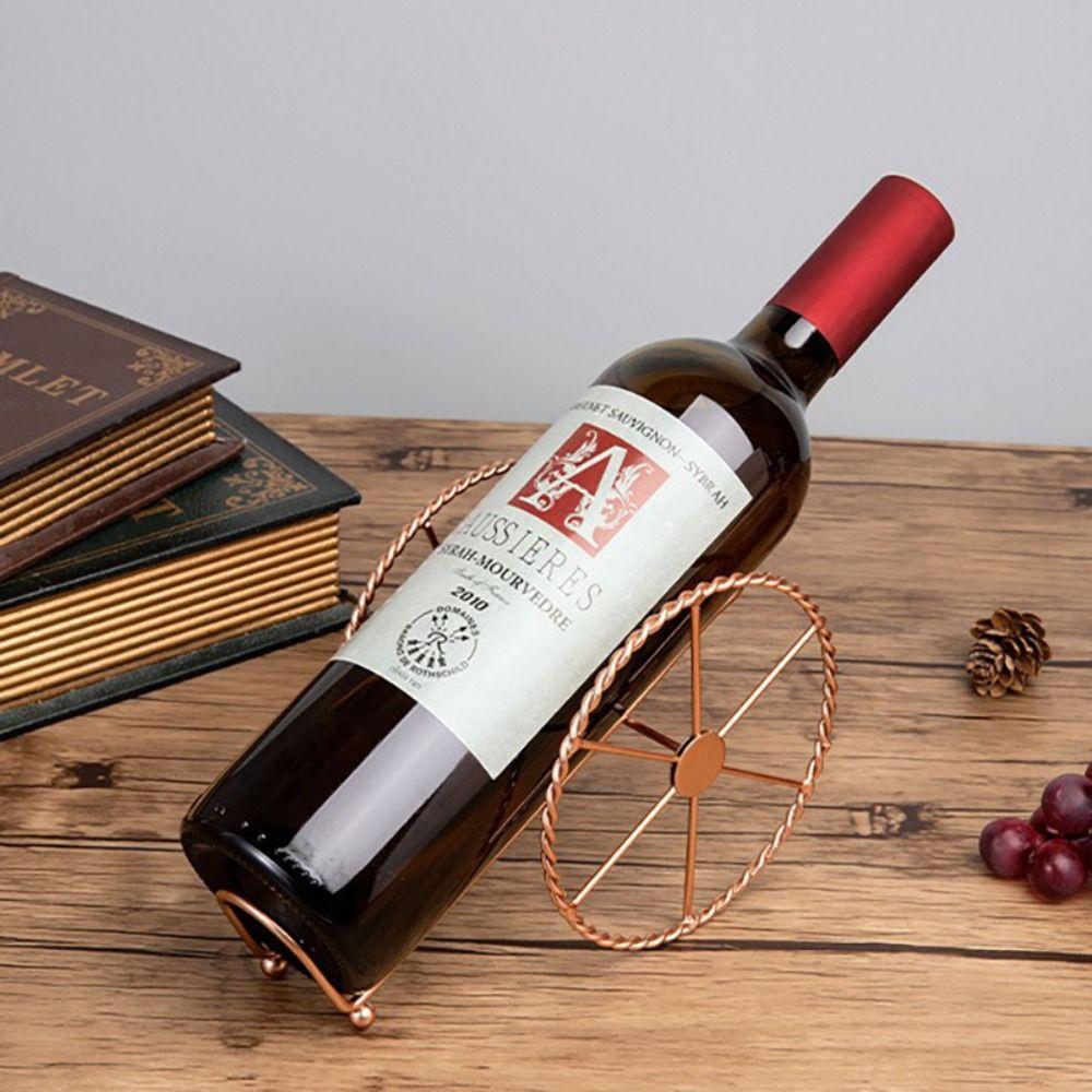 Wheels Design Red Wine Rack Home Bar Decor Wine Holder Durable Wine Display Holder Kitchen
