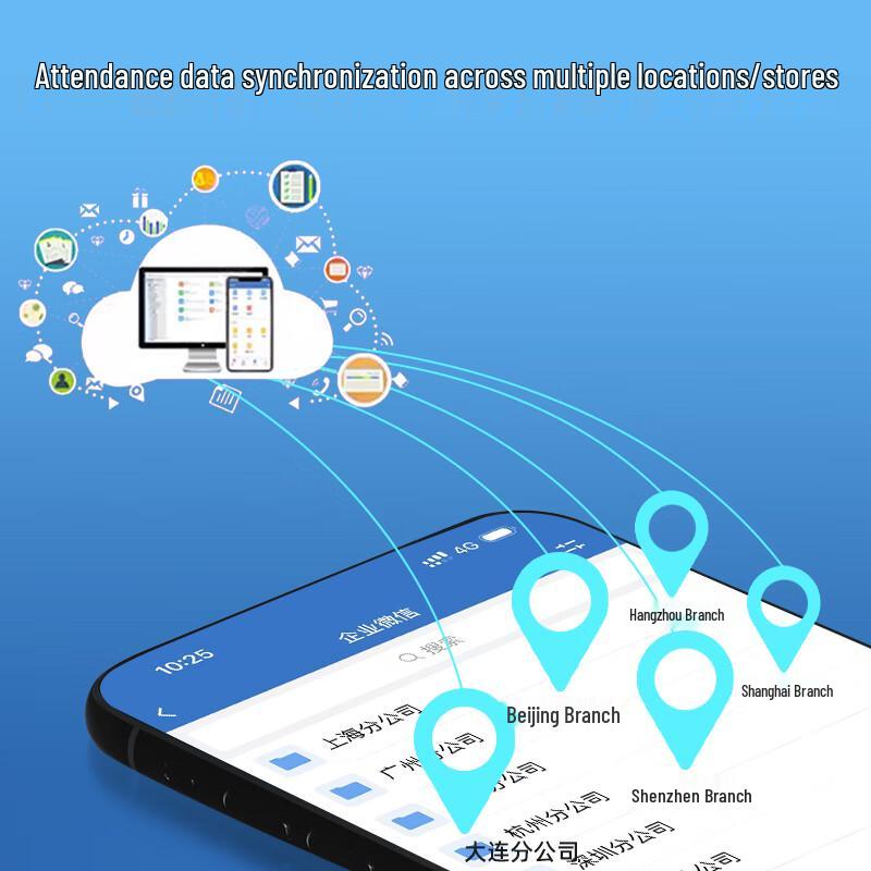 Enterprise WeChat Face Recognition Access Control & Attendance System CN plug (adapter included)