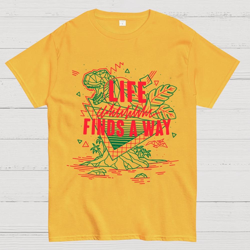 Life finds a way Unisex 100% Cotton Summer Casual Cool Loose T-Shirt