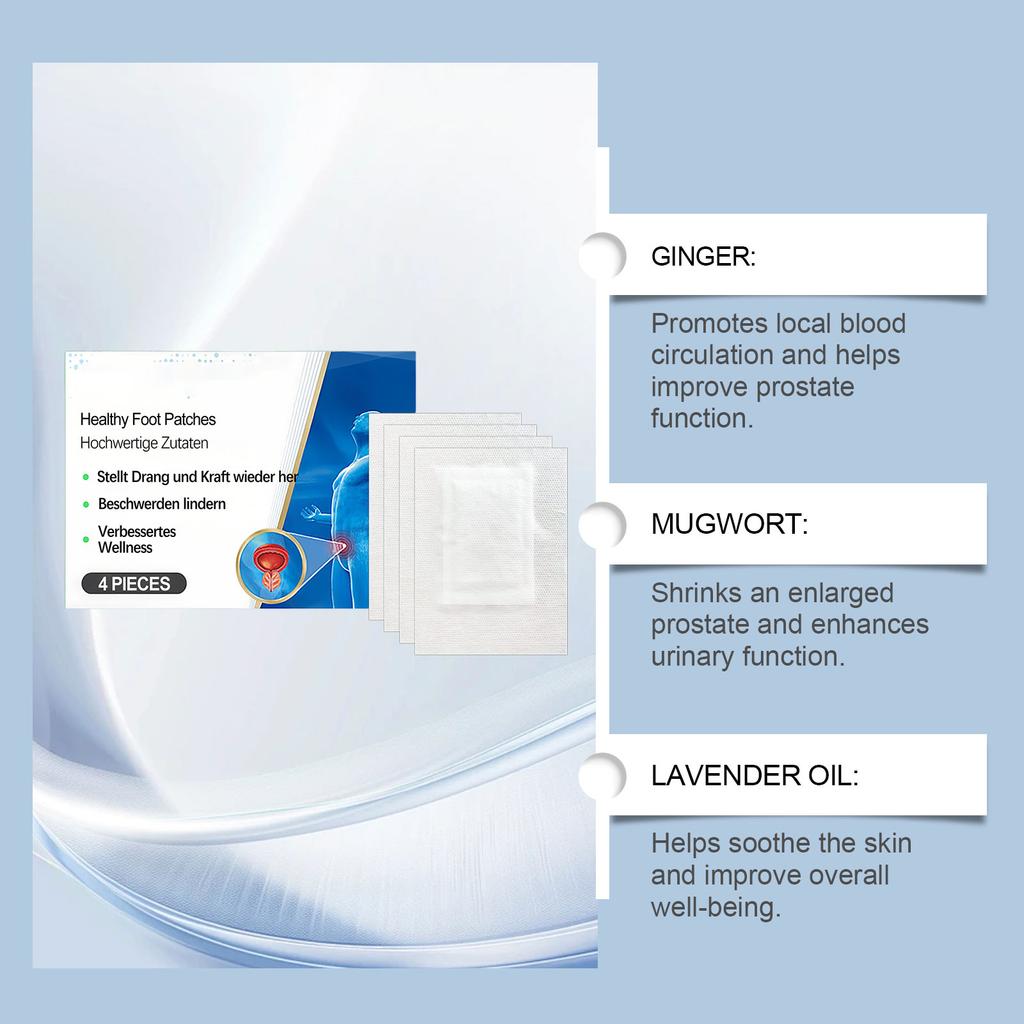 Пластырь для ухода за простатой обеспечивает длительное облегчение, поддерживает общее состояние мужского здоровья, повышает уверенность в себе и жизненную энергию, улучшает качество повседневной жизни. 4 шт.
