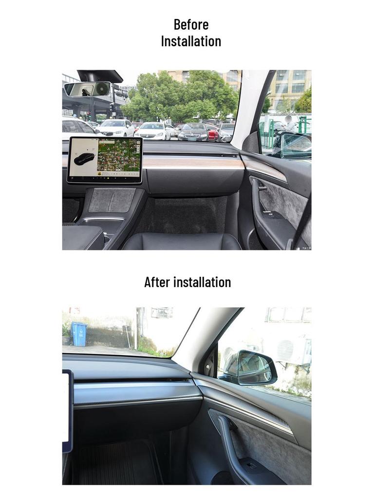 Tesla Model 3/Y Carbon Fiber Dashboard Center Console Trim Panel