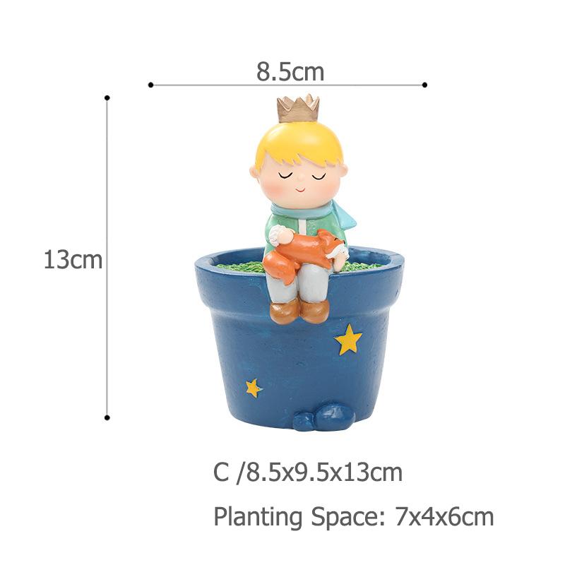 Кашпо Prince Kid для суккулентов, кактусов, цветочный горшок для мини-бонсай, украшения для сада Fairy, украшение для домашнего стола