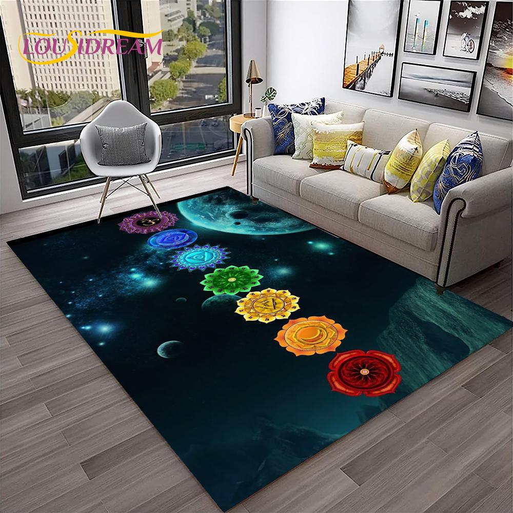Naturalize Yoga Meditation Rainbow 7 Chakra Soft Carpet Rug для дома, гостиной, спальни, дивана, коврика для двери, декора, нескользящий напольный коврик